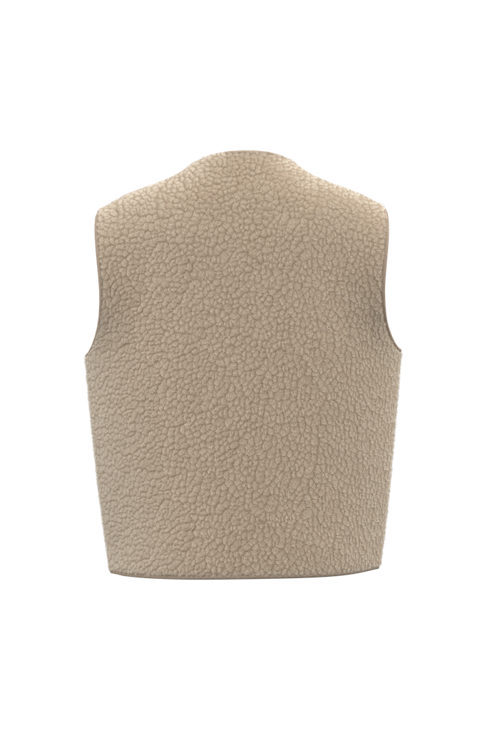 Spasso Veste sans manches en sherpa femme Wet Sand (SP604)