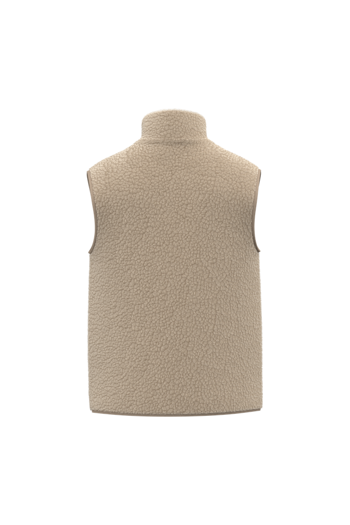 Spasso Veste sans manches en sherpa homme Wet Sand (SP603)