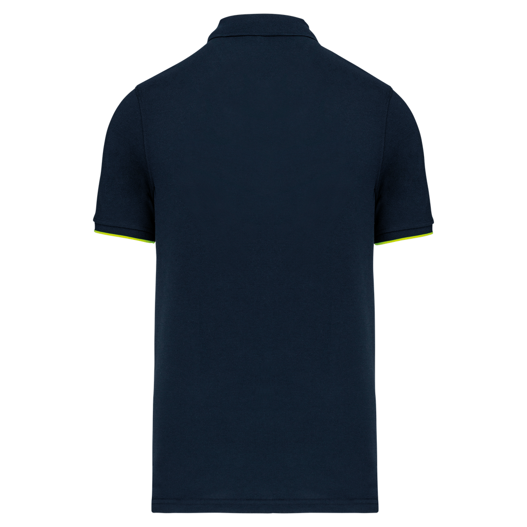 WK. Designed To Work Polo Day To Day contrasté manches courtes homme Navy / Fluorescent Yellow (WK270)
