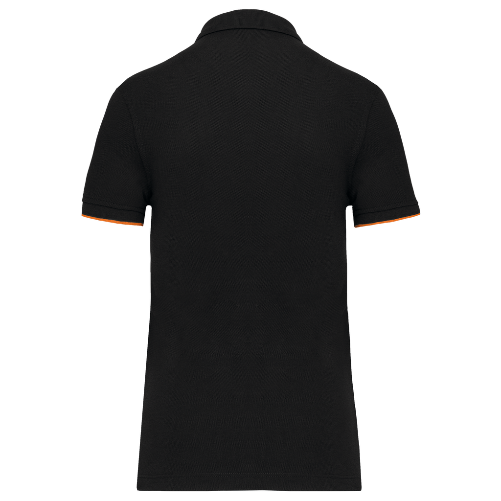 WK. Designed To Work Polo Day To Day contrasté manches courtes femme Black / Orange (WK271)