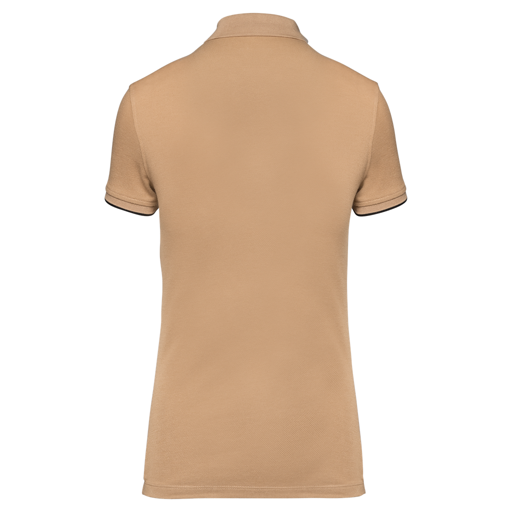 WK. Designed To Work Polo Day To Day contrasté manches courtes femme Camel / Black (WK271)