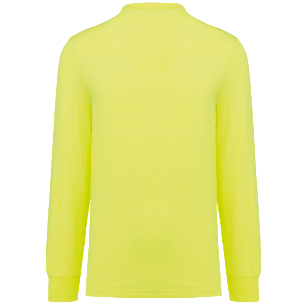WK. Designed To Work T-shirt écoresponsable manches longues unisexe Fluorescent Yellow (WK303)