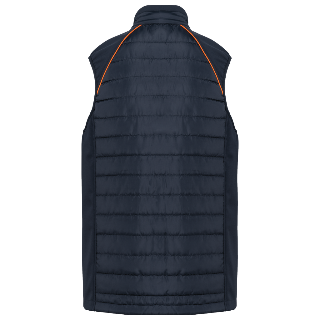 WK. Designed To Work Bodywarmer Day To Day bi-matière unisexe Navy / Fluorescent Orange (WK606)