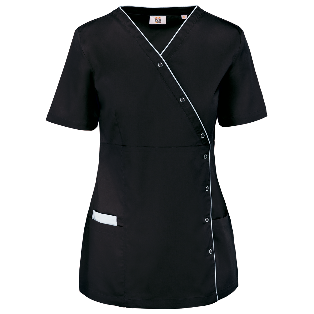 WK. Designed To Work Blouse polycoton avec boutons-pression femme Black (WK506)