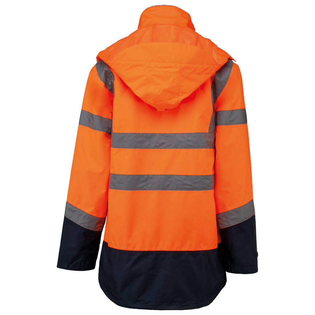 WK. Designed To Work Parka de sécurité recyclée 4 en 1 unisexe Hi Viz Orange / Navy (WK660)