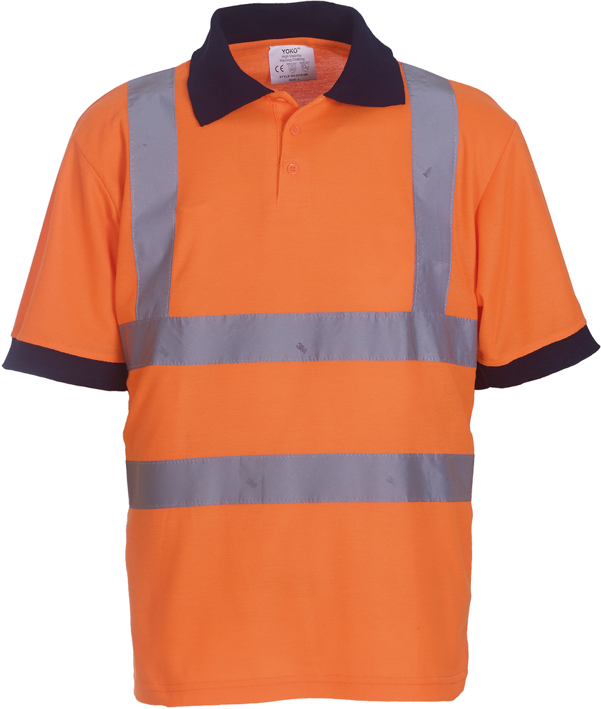 Yoko Polo manches courtes haute visibilité Hi Vis Orange (YHVJ210)
