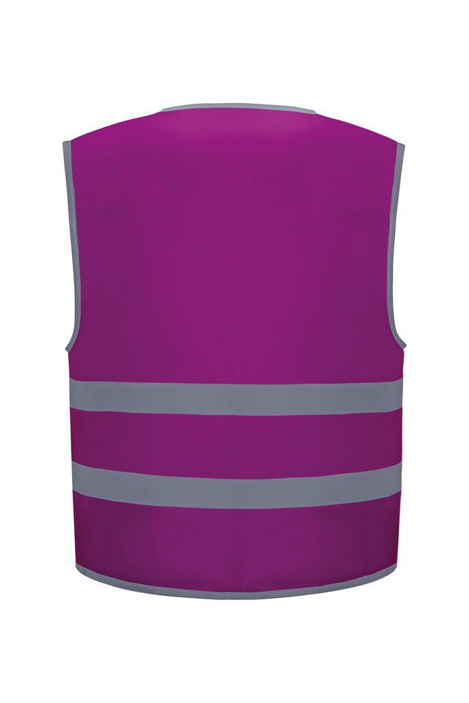 Yoko Gilet avec bordures et bandes réfléchissantes Raspberry (YHVW102CH)