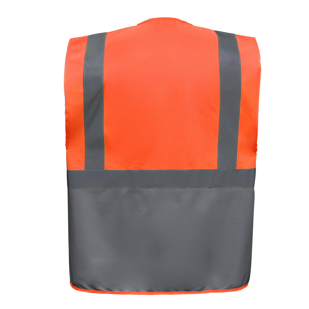 Yoko Gilet multifonction haute visibilité Hi Vis Orange / Grey (YHVW801)