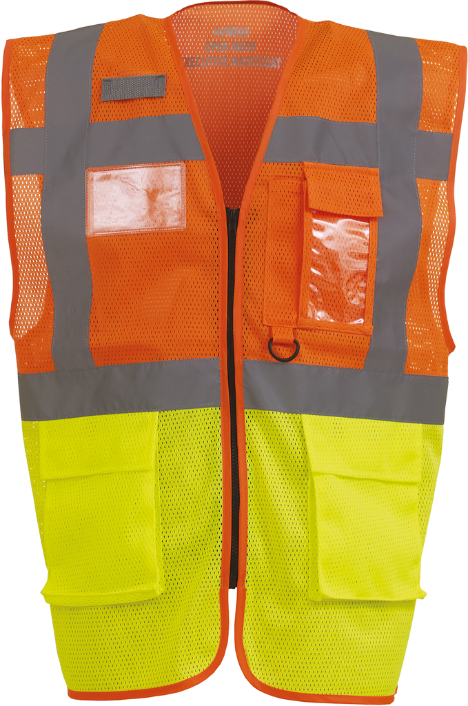 Yoko Gilet haute visibilité Top Cool "Management" Hi Vis Orange / Hi Vis Yellow (YHVW820)