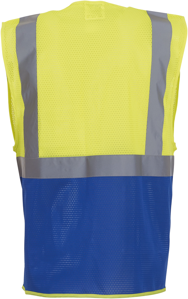 Yoko Gilet haute visibilité Top Cool "Management" Hi Vis Yellow / Royal Blue (YHVW820)