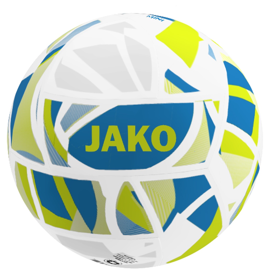 [2339-668-1] JAKO Miniballon Iconic blanc/bleu JAKO/jaune fluo Unisexe