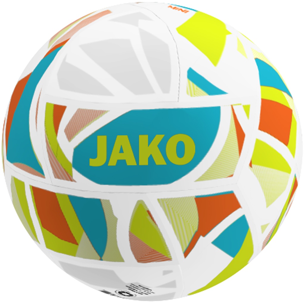 [2339-689-1] JAKO Miniballon Iconic blanc/cyan/jaune fluo Unisexe