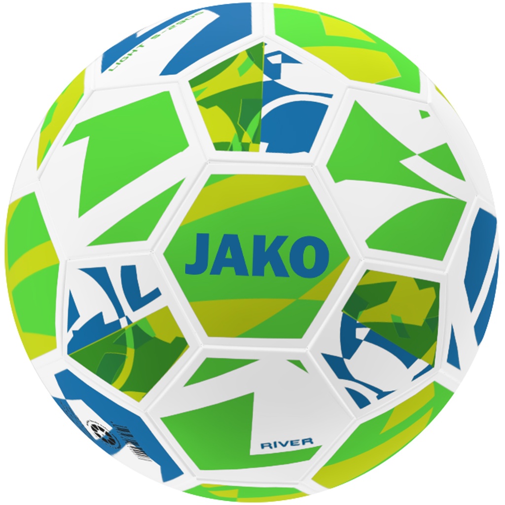 [2343-673-4] JAKO Ballon River light blanc/vert fluo/jaune fluo, 290g Unisexe