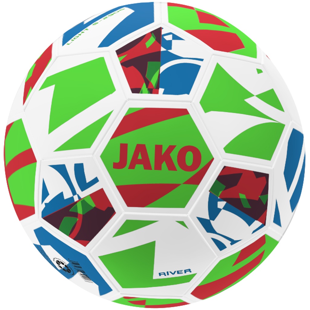 JAKO Ballon River light blanc/vert fluo/rouge, 290g Unisexe