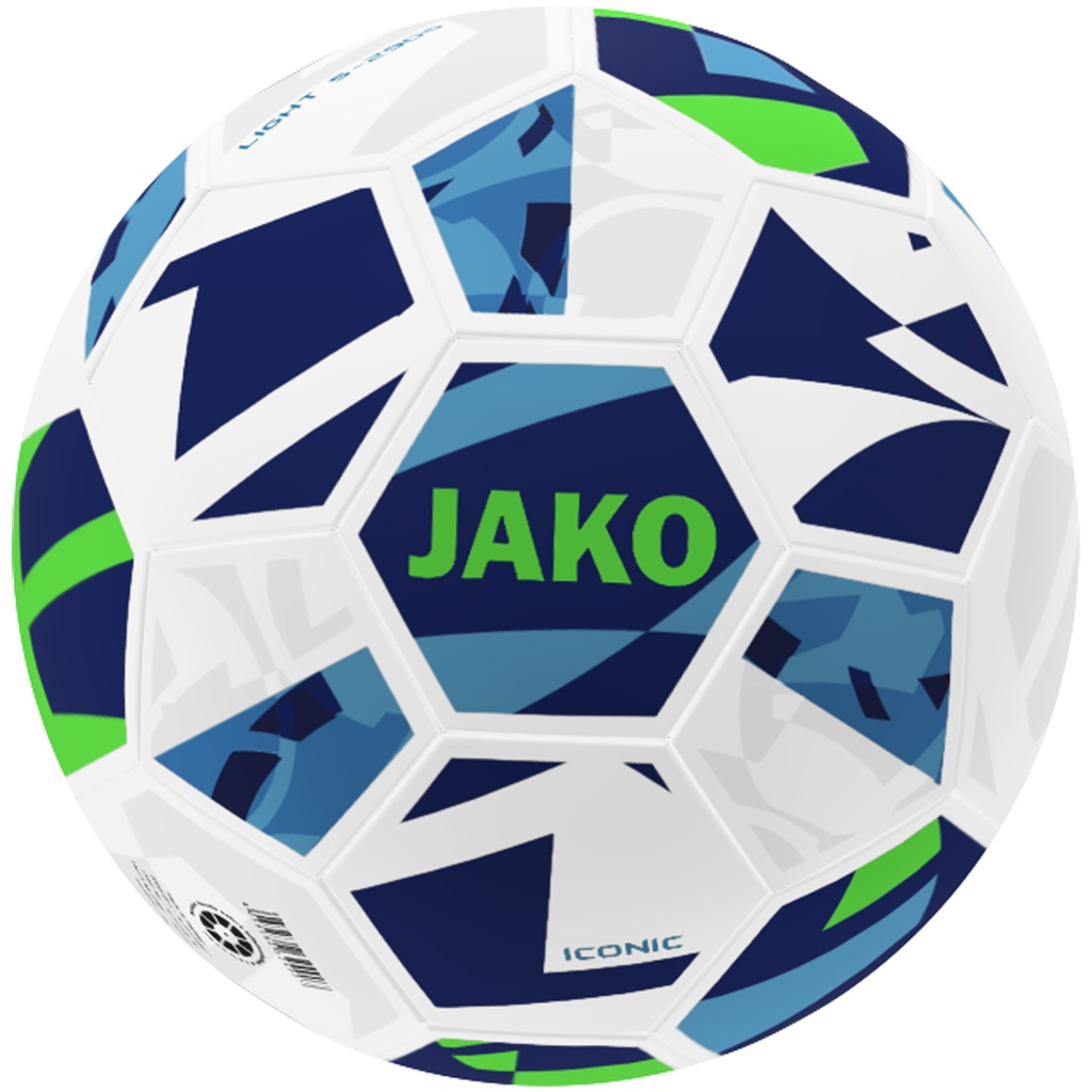 JAKO Ballon light Iconic blanc/navy/vert fluo, 350g Unisexe