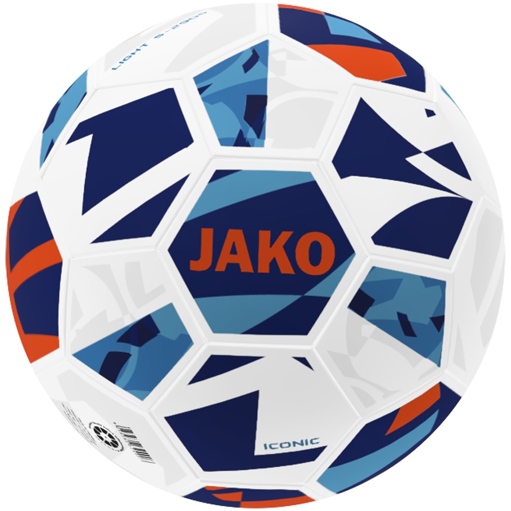 JAKO Ballon light Iconic blanc/navy/orange fluo, 290g Unisexe