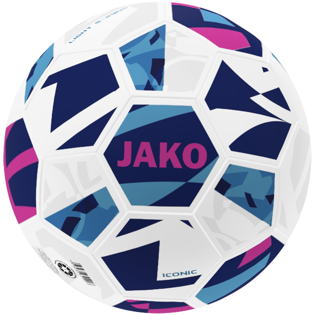 JAKO Ballon light Iconic blanc/navy/pink, 350g Unisexe
