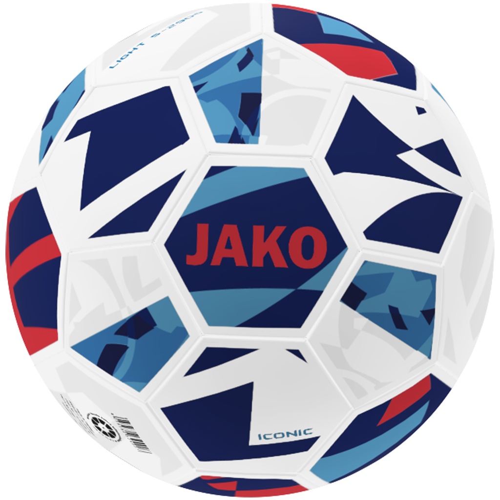 JAKO Ballon light Iconic blanc/navy/rouge, 290g Unisexe