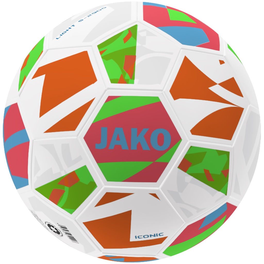JAKO Ballon light Iconic blanc/corail/vert fluo, 350g Unisexe