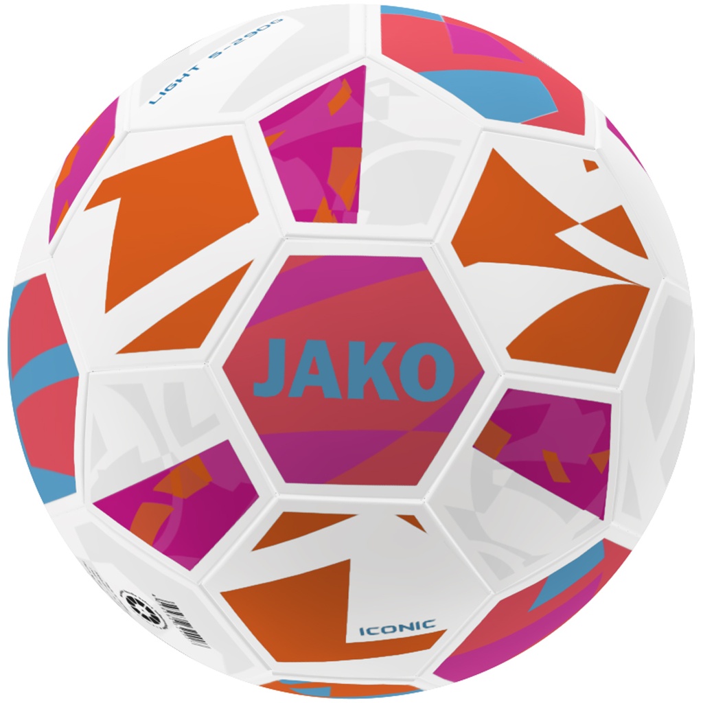 JAKO Ballon light Iconic blanc/corail/pink, 350g Unisexe