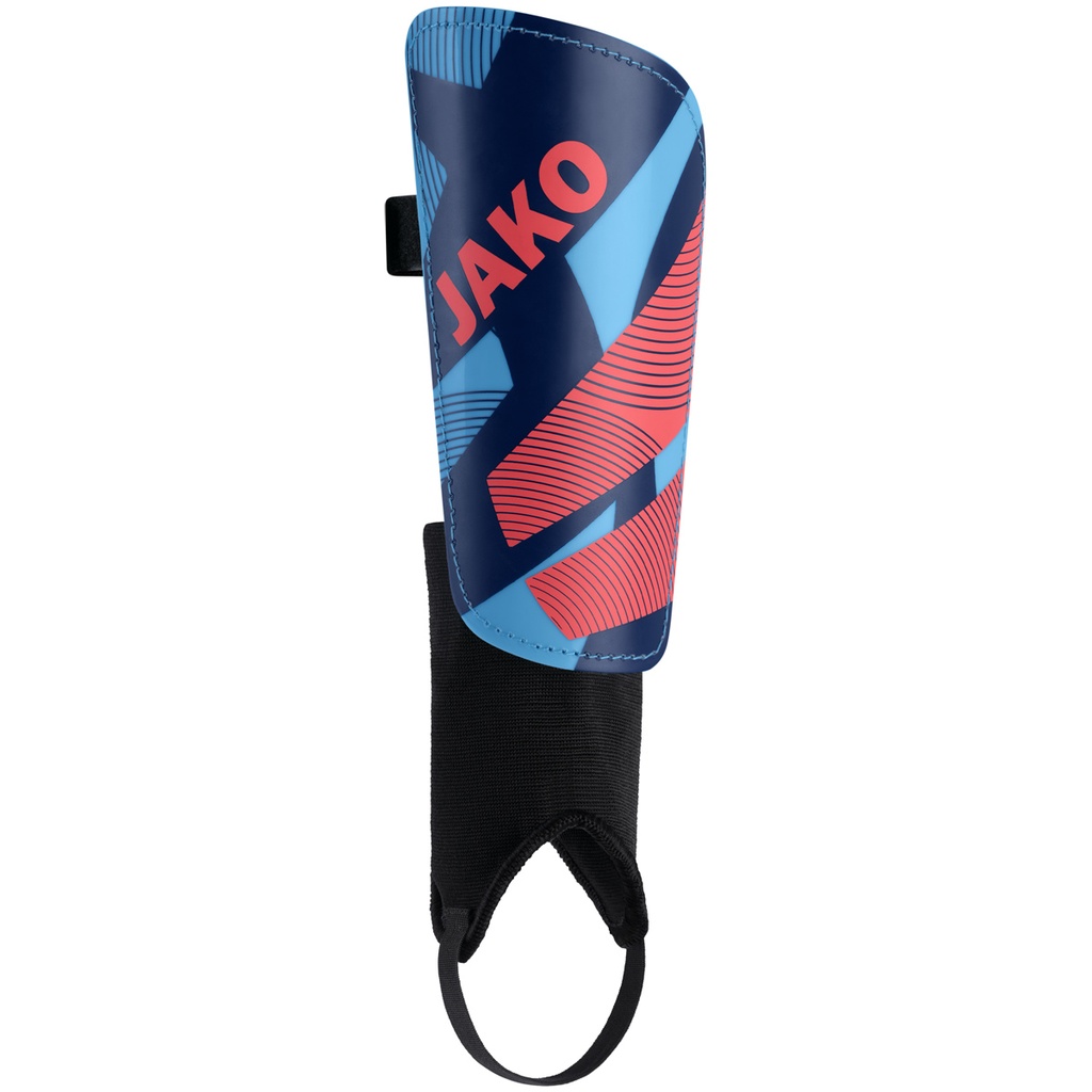 JAKO Protège-tibias River Classic bleu ciel/navy/coral Unisexe