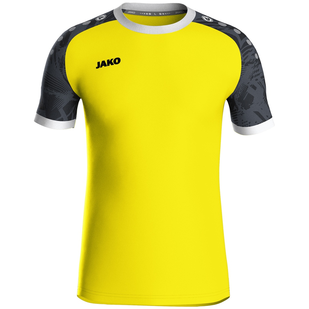 JAKO Maillot Iconic MC jaune tendre/noir Unisexe