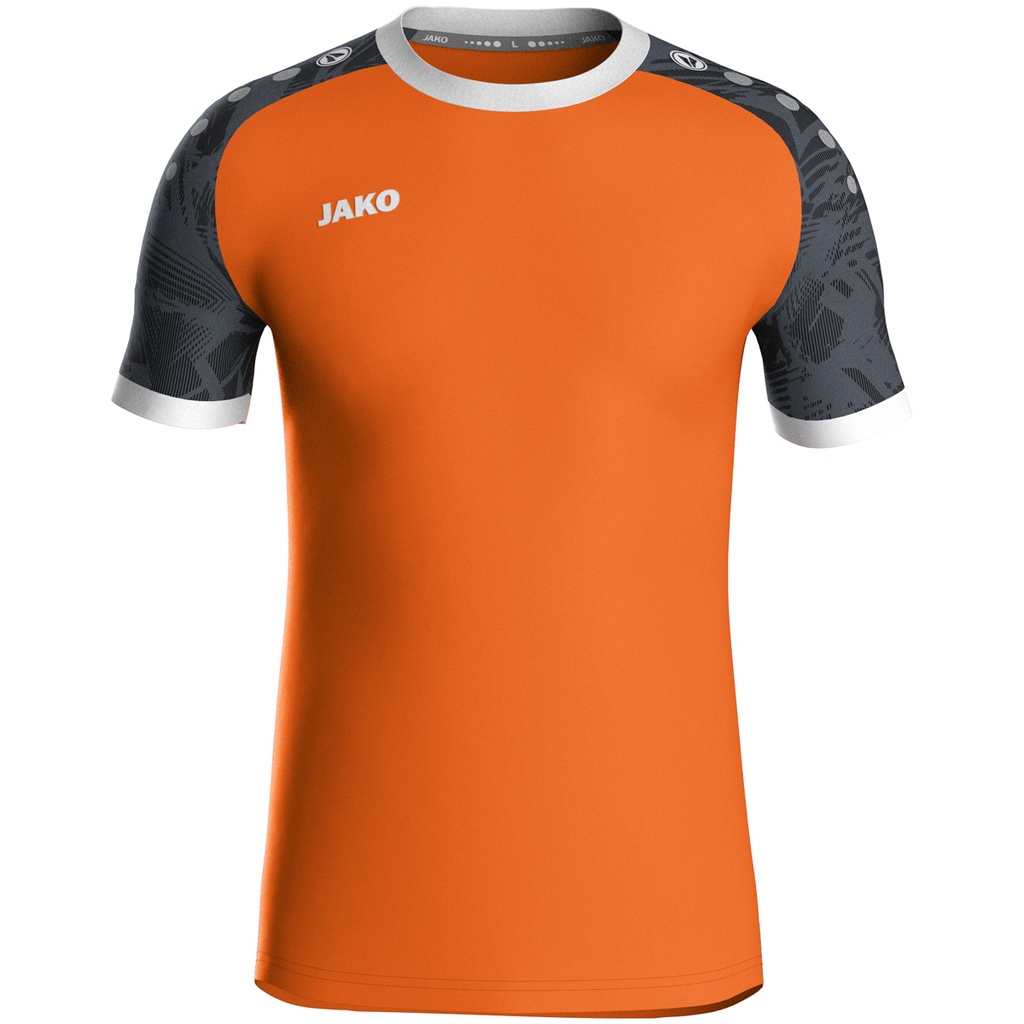 JAKO Maillot Iconic MC orange fluo/noir Unisexe