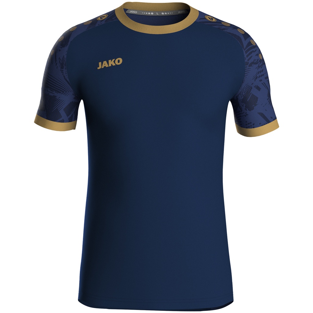 JAKO Maillot Iconic MC navy/marine/or Enfants