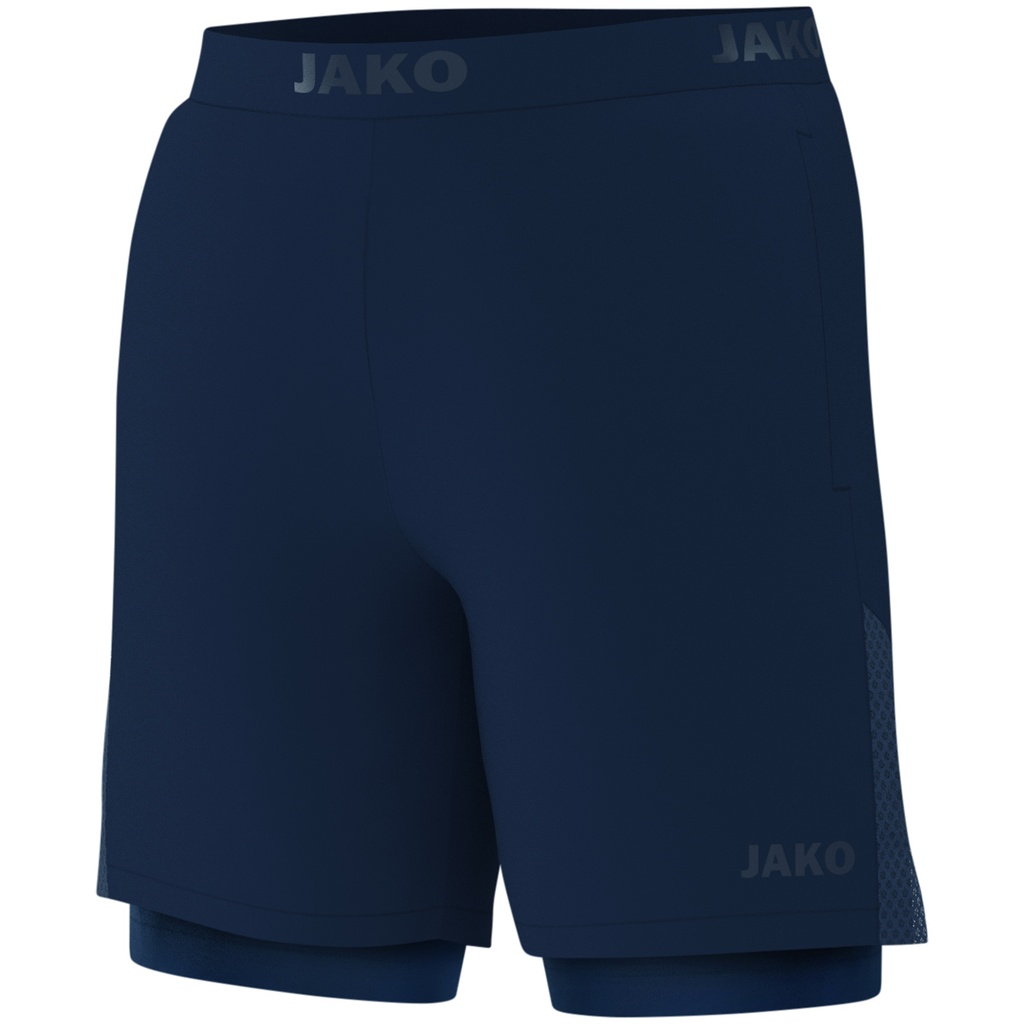 [6276-900-S] JAKO Short 2-en-1 Power marine Unisexe (S)