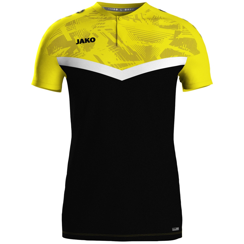 JAKO Polo Iconic noir/jaune tendre Unisexe