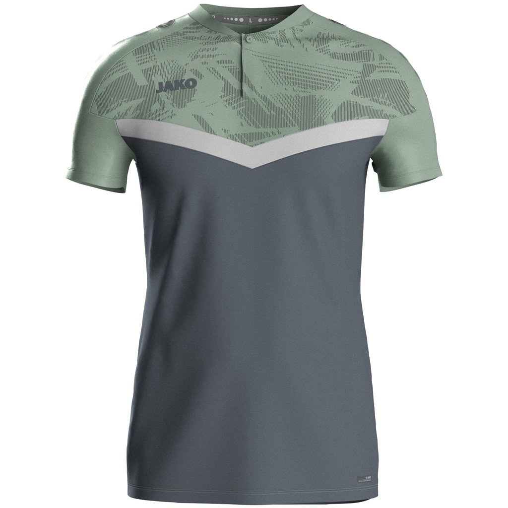 JAKO Polo Iconic anthra light/vert menthe/gris tendre Unisexe
