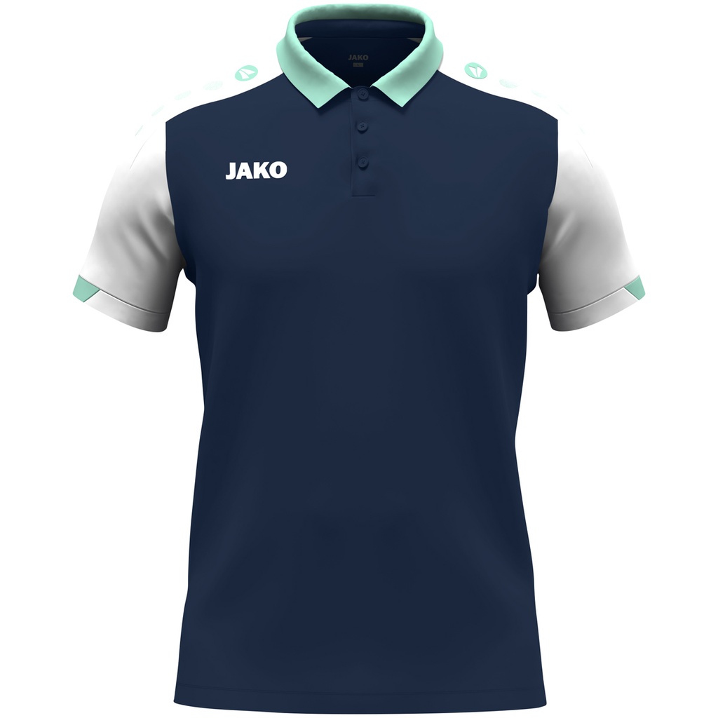 JAKO Polo Dynamic marine/blanc/menthe Unisexe
