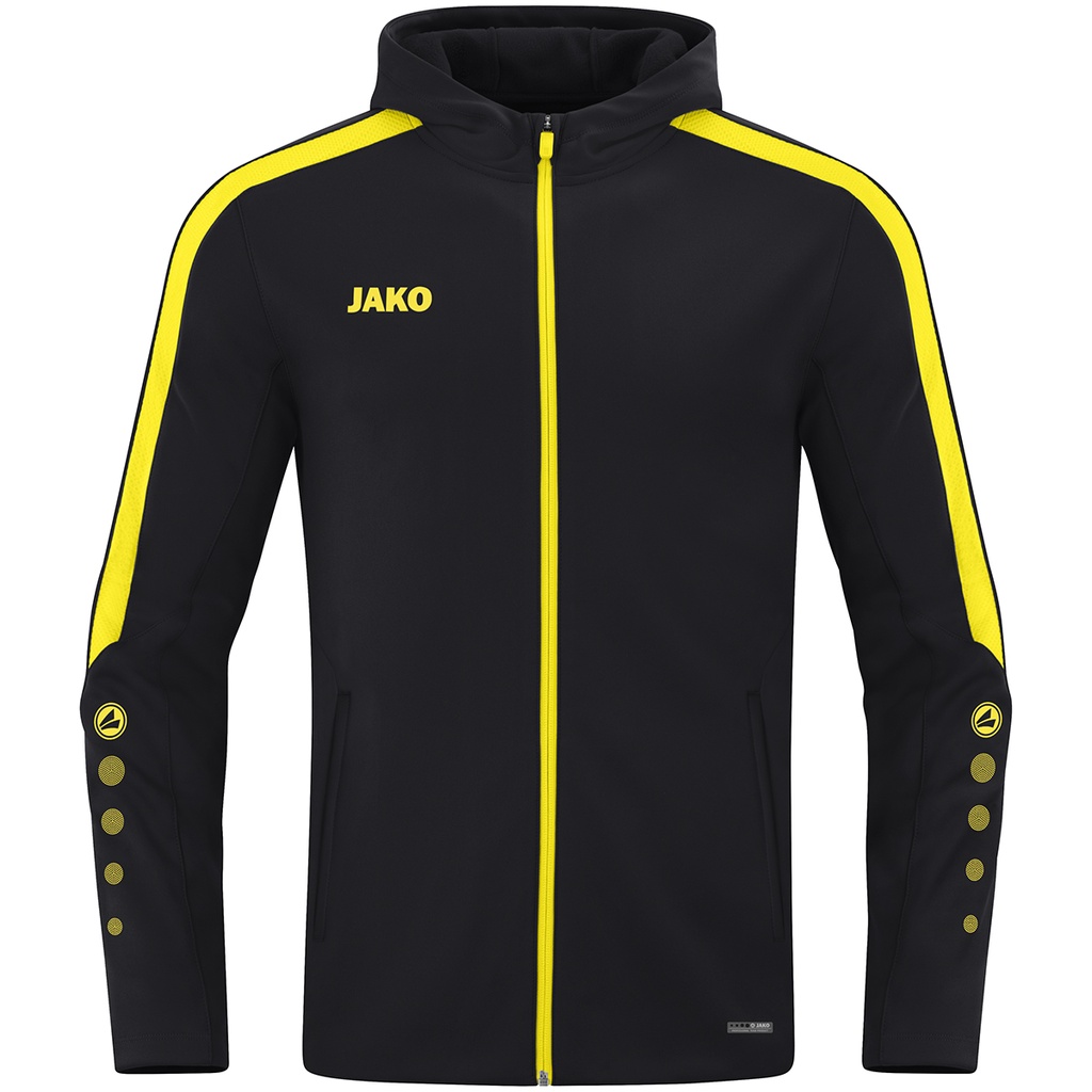 JAKO Veste à capuche Power noir/citron Femmes
