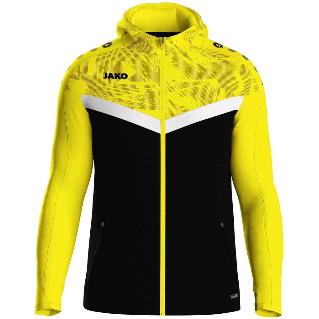 JAKO Veste à capuche Iconic noir/jaune tendre Femmes