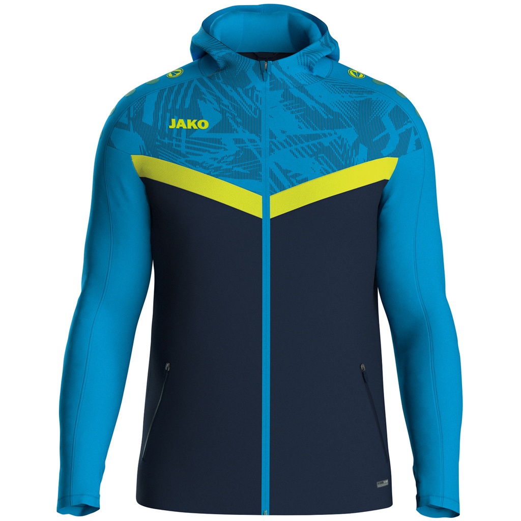 JAKO Veste à capuche Iconic marine/bleu JAKO/jaune fluo Femmes