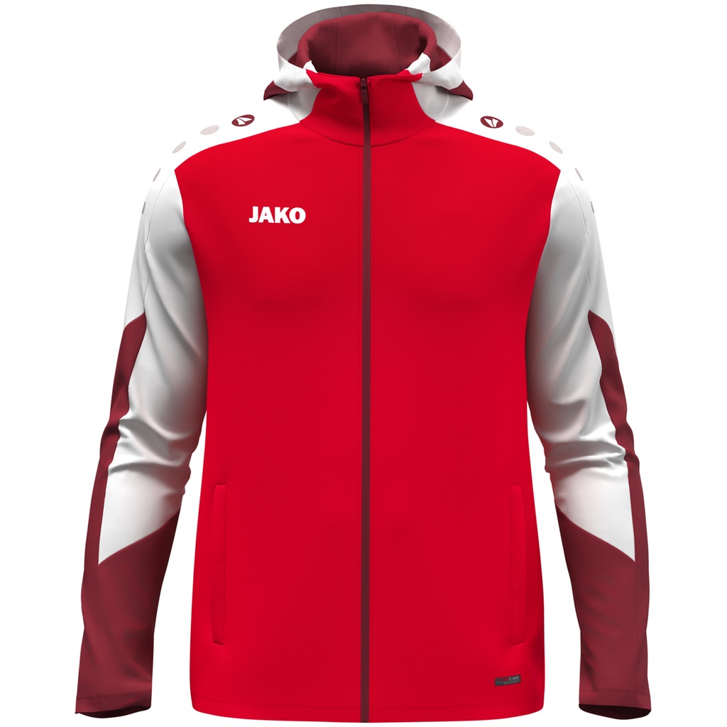 JAKO Veste à capuche Dynamic rouge/blanc/rouge foncé Enfants