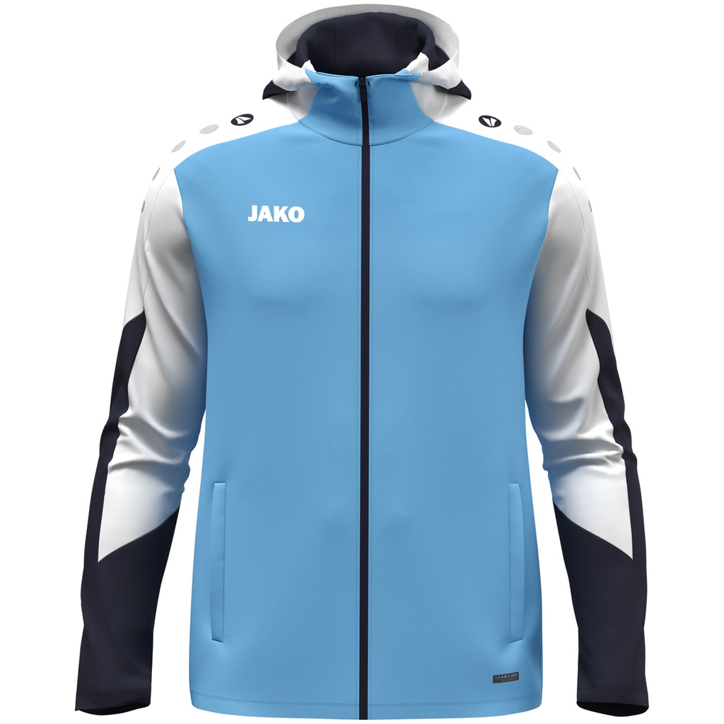 JAKO Veste à capuche Dynamic bleu ciel/blanc/marine Unisexe