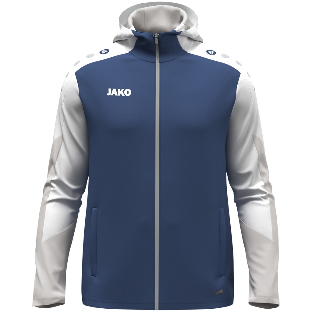 JAKO Veste à capuche Dynamic bleu nuit/blanc/gris clair Enfants