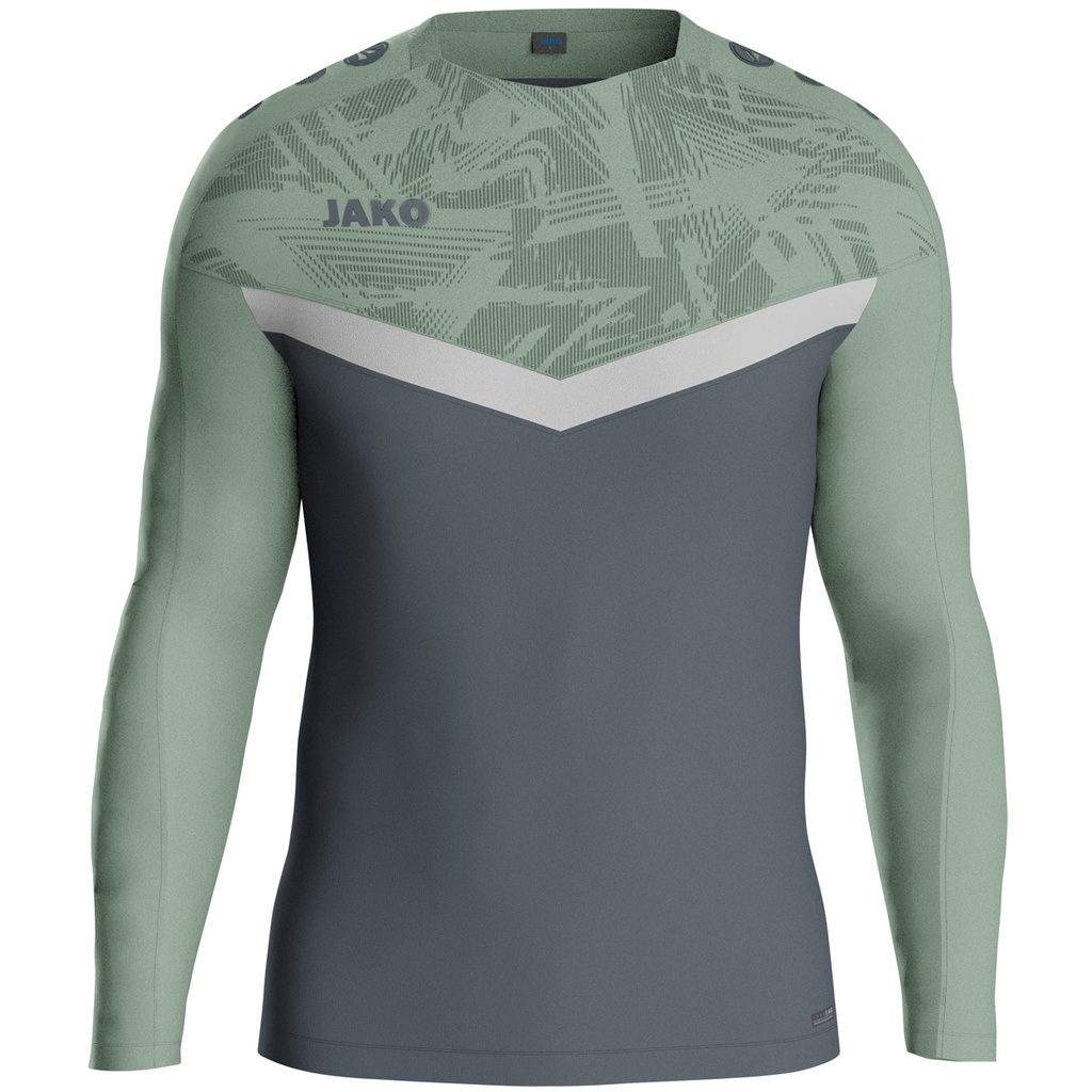 JAKO Sweat Iconic anthra light/vert menthe/gris tendre Unisexe