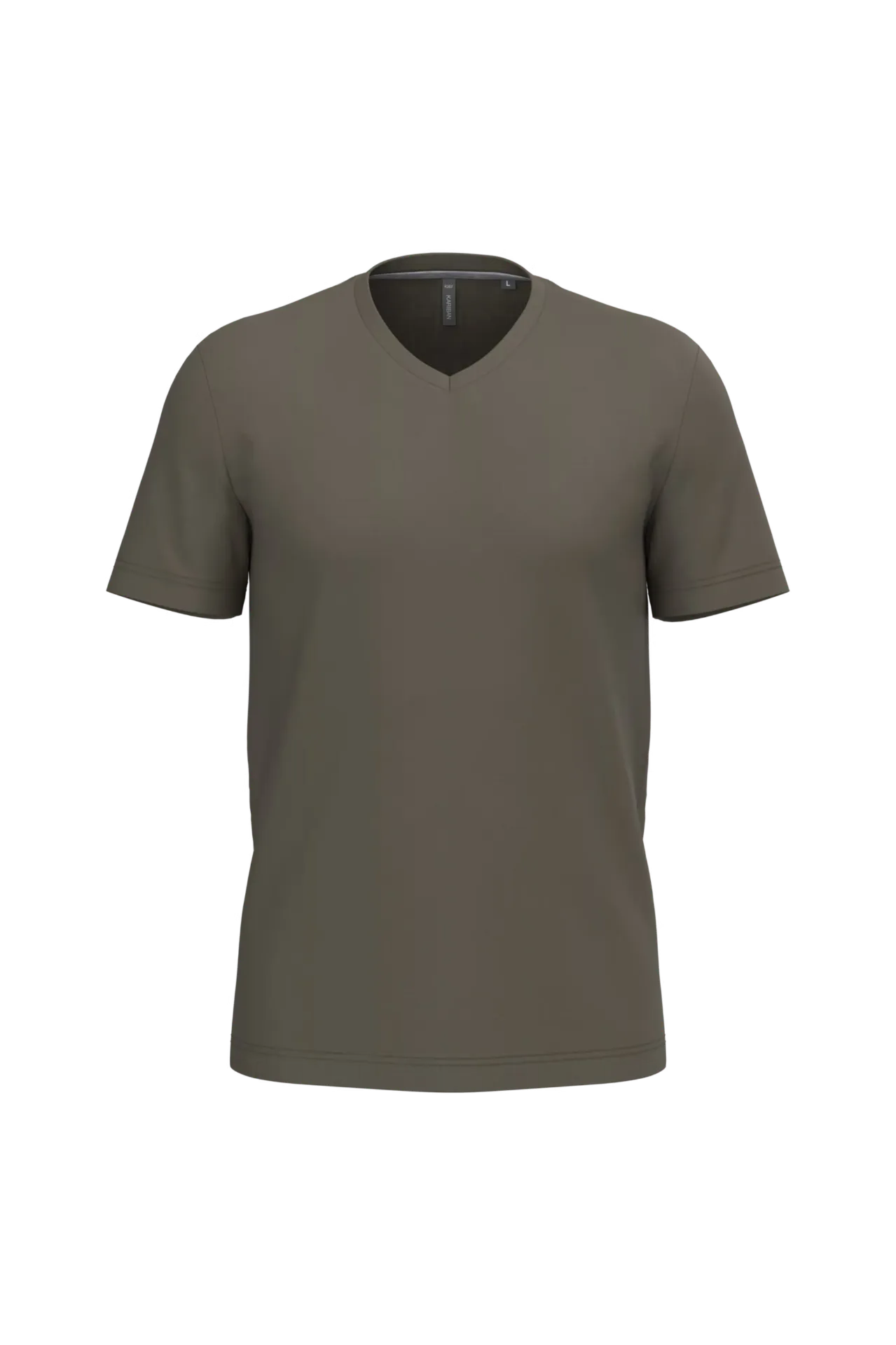 Kariban T-shirt col V manches courtes homme Dark Khaki (K357)